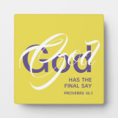 GOD HAT DIE ENDLICH SAY Sprichwörter Schrift Gelb Fotoplatte (Vorderseite)