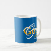 GOD HAT DIE ENDSAY Monogram Scripture Blue Kaffeetasse (VorderseiteRechts)