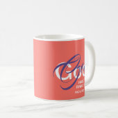 GOD HAT DIE LETZTE SAY Monogram Scripture Coral Kaffeetasse (VorderseiteRechts)