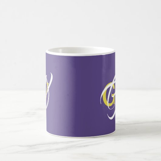 GOD HAT DIE LETZTE SAY Monogram Scripture Lila Kaffeetasse (Mittel)