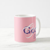 GOD HAT DIE LETZTE SAY Monogram Scripture Pink Kaffeetasse (VorderseiteRechts)