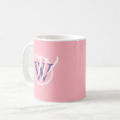 GOD HAT DIE LETZTE SAY Monogram Scripture Pink Kaffeetasse (Vorderseite Links)