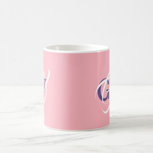 GOD HAT DIE LETZTE SAY Monogram Scripture Pink Kaffeetasse (Mittel)