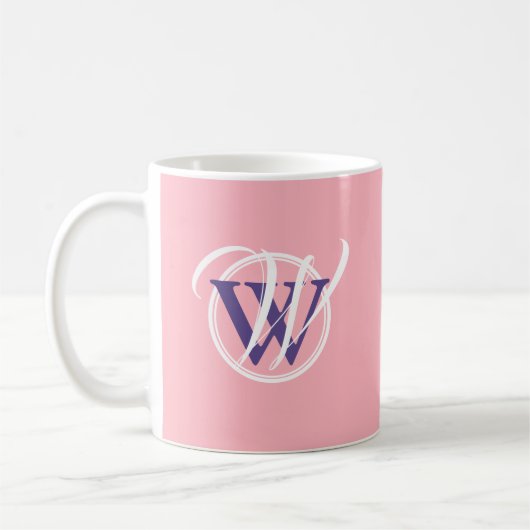 GOD HAT DIE LETZTE SAY Monogram Scripture Pink Kaffeetasse (Links)