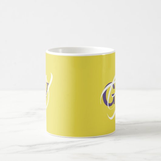 GOD HAT DIE LETZTE SAY Monogram Scripture Yellow Kaffeetasse (Mittel)