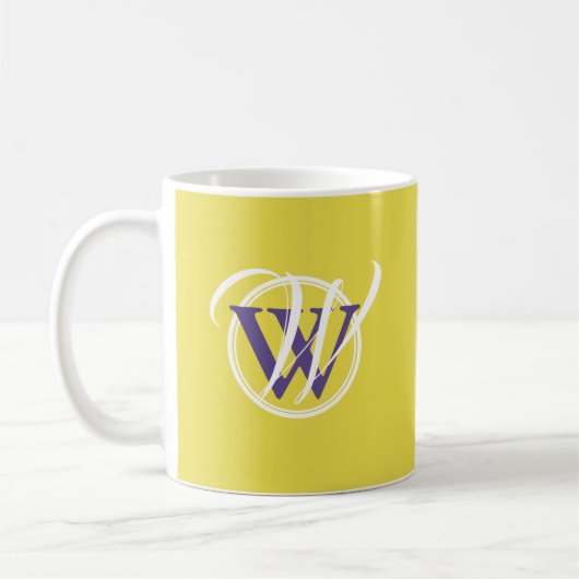GOD HAT DIE LETZTE SAY Monogram Scripture Yellow Kaffeetasse (Links)