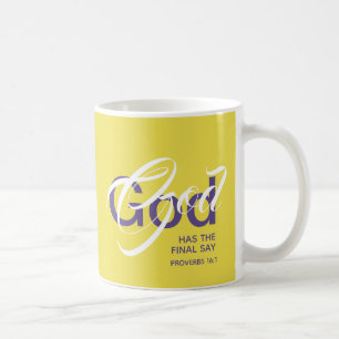 GOD HAT DIE LETZTE SAY Monogram Scripture Yellow Kaffeetasse