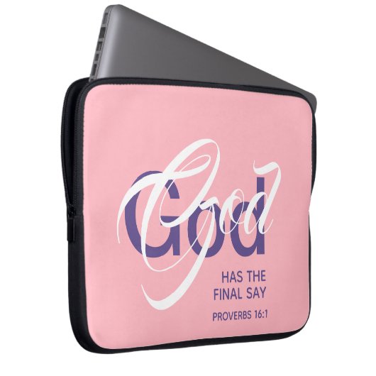 GOD HAT ENDLICH SAY Monogram Scripting Pink Laptopschutzhülle (Vorne Rechts)