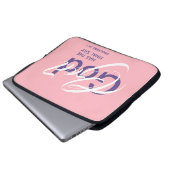 GOD HAT ENDLICH SAY Monogram Scripting Pink Laptopschutzhülle (Vorne Knopf)