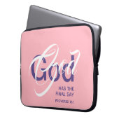 GOD HAT ENDLICH SAY Monogram Scripting Pink Laptopschutzhülle (Vorderseite Links)