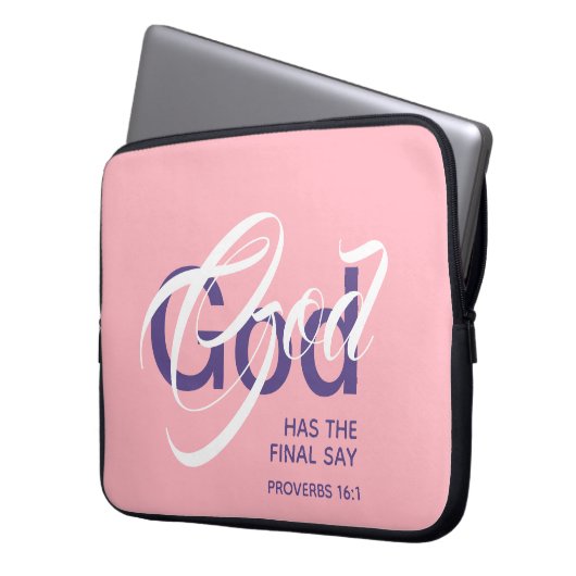 GOD HAT ENDLICH SAY Monogram Scripting Pink Laptopschutzhülle (Vorderseite Links)