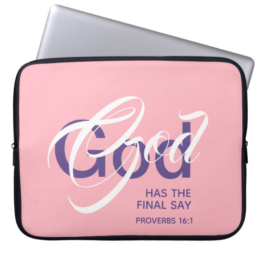GOD HAT ENDLICH SAY Monogram Scripting Pink Laptopschutzhülle (Vorderseite)