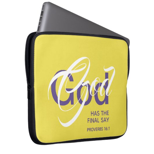 GOD HAT ENDLICH SAY Monogram Scripting Yellow Laptopschutzhülle (Vorne Rechts)