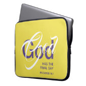 GOD HAT ENDLICH SAY Monogram Scripting Yellow Laptopschutzhülle (Vorderseite Links)