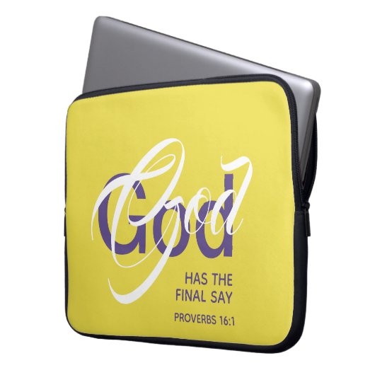 GOD HAT ENDLICH SAY Monogram Scripting Yellow Laptopschutzhülle (Vorderseite Links)