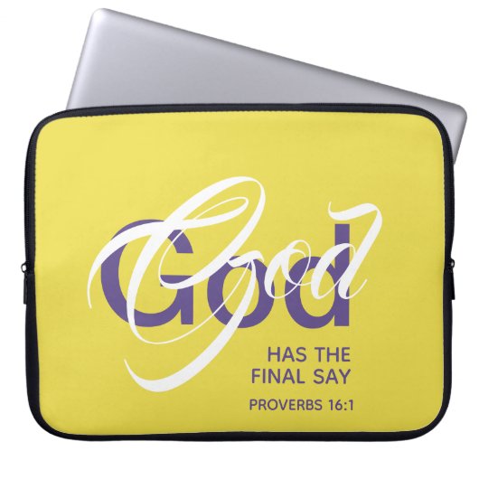 GOD HAT ENDLICH SAY Monogram Scripting Yellow Laptopschutzhülle (Vorderseite)