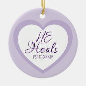 God Heals the Brokenhearted Light Purple Christmas Keramik Ornament (Vorne)