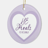 God Heals the Brokenhearted Light Purple Christmas Keramik Ornament (Links)