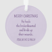 God Heals the Brokenhearted Light Purple Christmas Ornament (Rückseite)