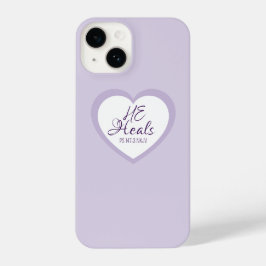 God Heals the Brokenhearted Light Purple Comfort iPhone 14 Hülle