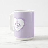 God Heals the Brokenhearted Light Purple Comfort Kaffeetasse (Vorderseite Links)