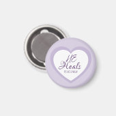 God Heals the Brokenhearted Light Purple Comfort Magnet (Vorderseite/Rückseite)