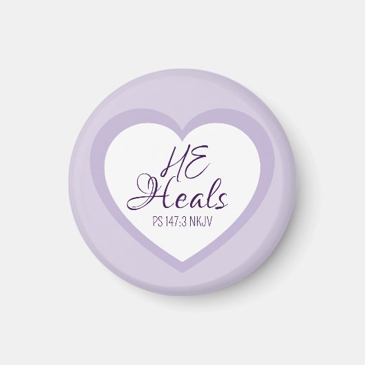 God Heals the Brokenhearted Light Purple Comfort Magnet (Vorne)