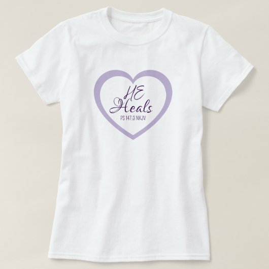 God Heals the Brokenhearted Light Purple Comfort T-Shirt (Design vorne)