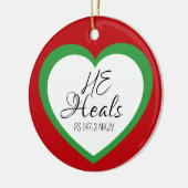 God Heals the Brokenhearted Red Christmas Keramik Ornament (Links)