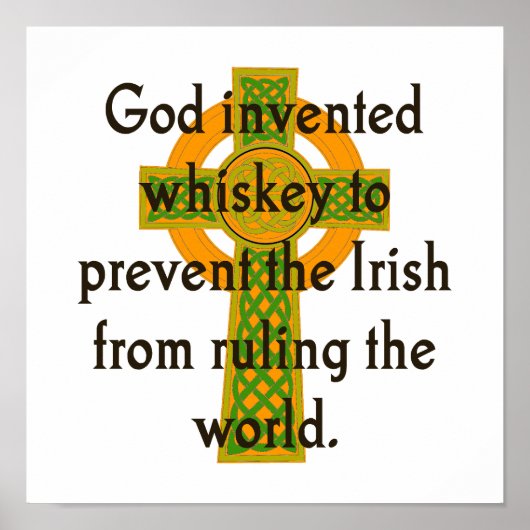 God Invented Whiskey - Irish Zitat Poster (Vorne)
