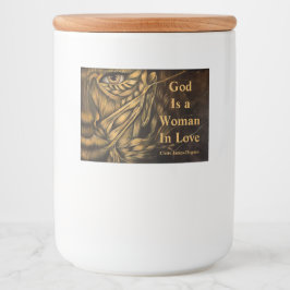 God is a Woman in Love stickers Lebensmitteletikett