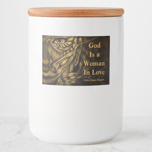 God is a Woman in Love stickers Lebensmitteletikett (Vorderseite)