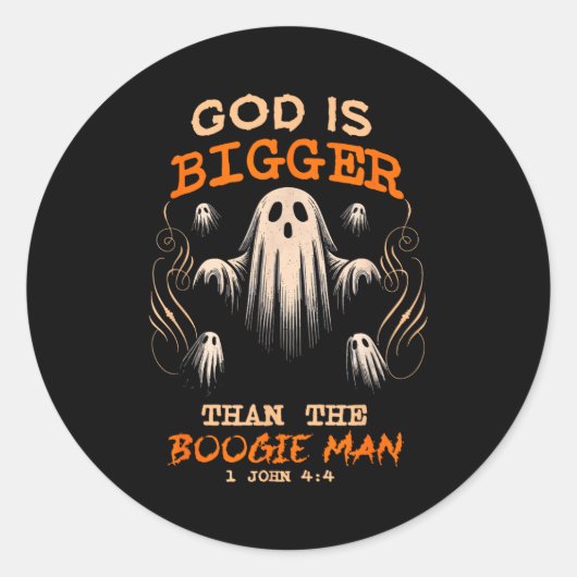 God Is Bigger Soky Season Christian Funny Hallowee Runder Aufkleber (Vorderseite)