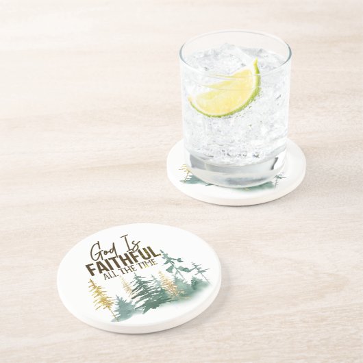 God is Faithful all the Time Getränkeuntersetzer (Seite)