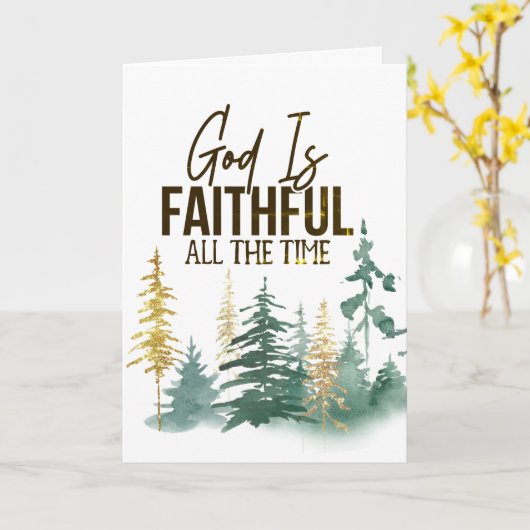 God is Faithful all the Time Karte (Gelbe Blume)