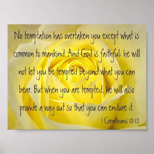 God is faithful bible verse 1 Corinthians 10:13 Poster (Vorne)