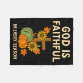 God Is Faithful Fall Christian Bible Verse Pumpkin Fleecedecke (Vorderseite (Horizontal))