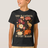 God Is Faithful In Every Season Floral Fall Christ T-Shirt (Vorderseite)