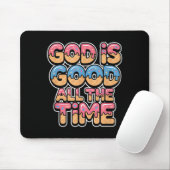 God Is Good All The Time Christian Ice Cream Drip Mousepad (Mit Mouse)