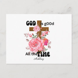 God is good all the time Christian saying Postkarte