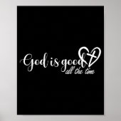 God Is Good All The Time Cross And Heart Christian Poster (Vorne)