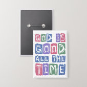 God is good All the time Retro faith Button (Vorderseite/Rückseite)