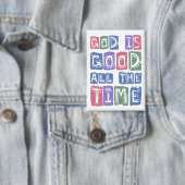 God is good All the time Retro faith Button (Insitu)