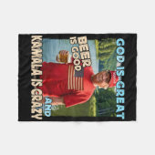 God Is Great Beer Is Good And Kamala Are Crazy Fun Fleecedecke (Vorderseite (Horizontal))