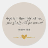 God Is In The Midst Of Her Sticker – Psalm 46:5 #2 (Vorderseite)