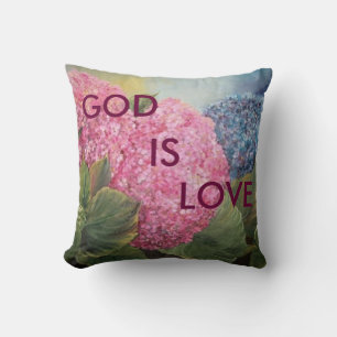 GOD IS LIEBE Hydrangea Kissen