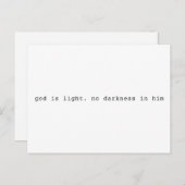 God is Light Scripture Postcard Postkarte (Vorne/Hinten)