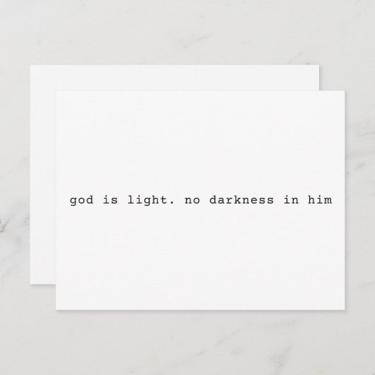 God is Light Scripture Postcard Postkarte (Vorne/Hinten)