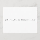 God is Light Scripture Postcard Postkarte (Vorderseite)