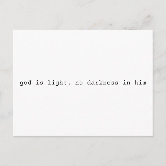 God is Light Scripture Postcard Postkarte (Vorderseite)